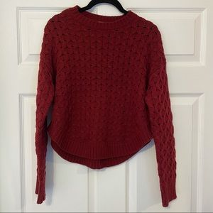 Cropped Sweater Maroon